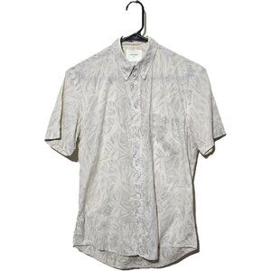 Billy Reid Mens Button Down Shirt S Artsy Abstract Leaf Pattern Casual Comfort